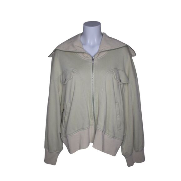 We The Free Addison Jacket NWOT Cream Oversized Full Zip Boho Womens Large - Picture 1 of 7